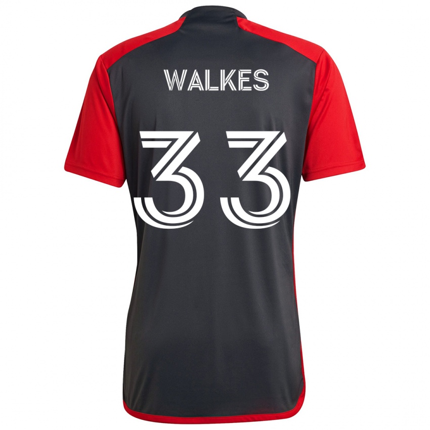 Niño Camiseta Reshaun Walkes #33 Rojo Grayn 1ª Equipación 2024/25 La Camisa México