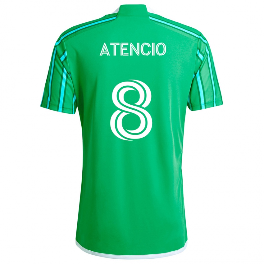 Niño Camiseta Josh Atencio #8 Verde Blanco 1ª Equipación 2024/25 La Camisa México