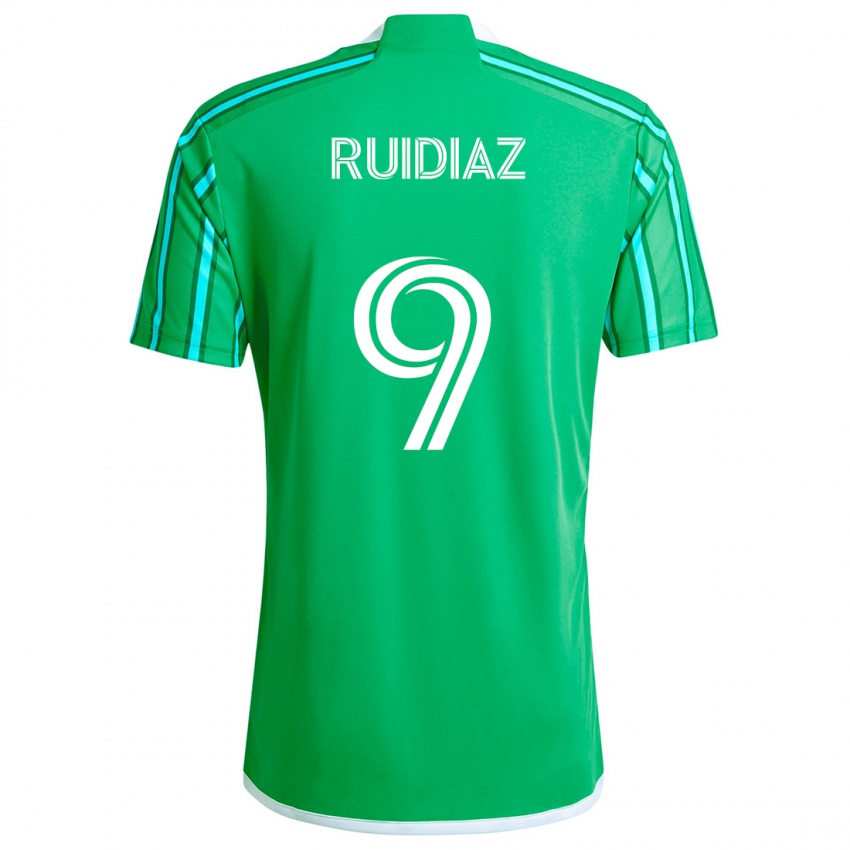 Niño Camiseta Raúl Ruidíaz #9 Verde Blanco 1ª Equipación 2024/25 La Camisa México