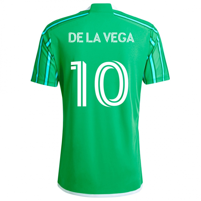 Niño Camiseta Pedro De La Vega #10 Verde Blanco 1ª Equipación 2024/25 La Camisa México