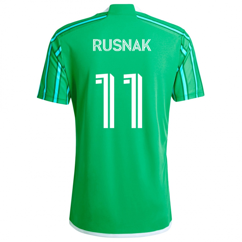 Niño Camiseta Albert Rusnák #11 Verde Blanco 1ª Equipación 2024/25 La Camisa México