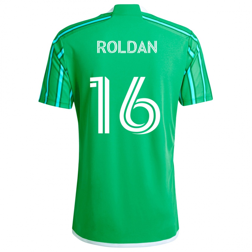 Niño Camiseta Álex Roldán #16 Verde Blanco 1ª Equipación 2024/25 La Camisa México