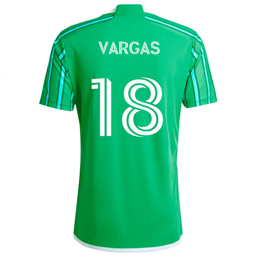 Niño Camiseta Obed Vargas #18 Verde Blanco 1ª Equipación 2024/25 La Camisa México