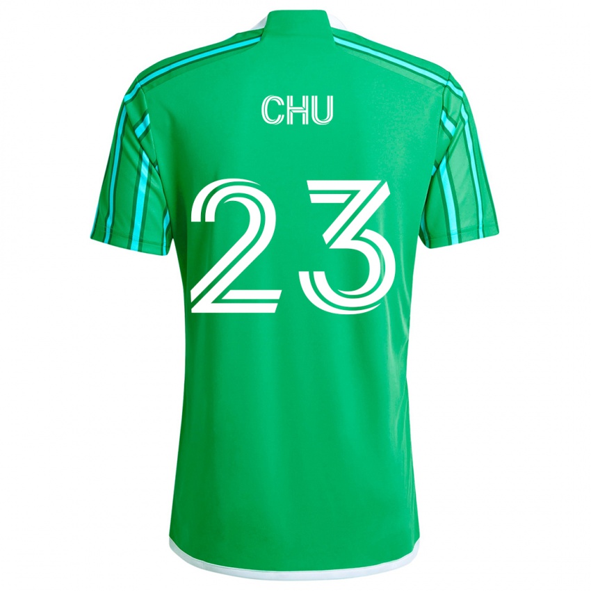 Niño Camiseta Léo Chú #23 Verde Blanco 1ª Equipación 2024/25 La Camisa México