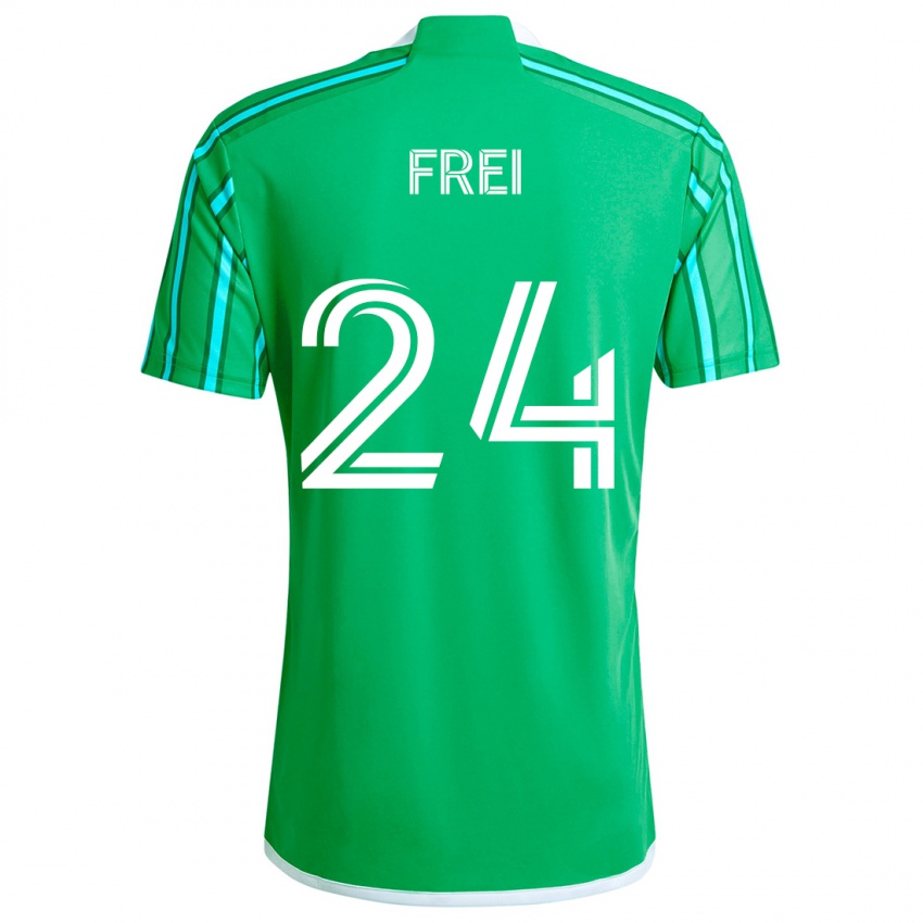 Niño Camiseta Stefan Frei #24 Verde Blanco 1ª Equipación 2024/25 La Camisa México