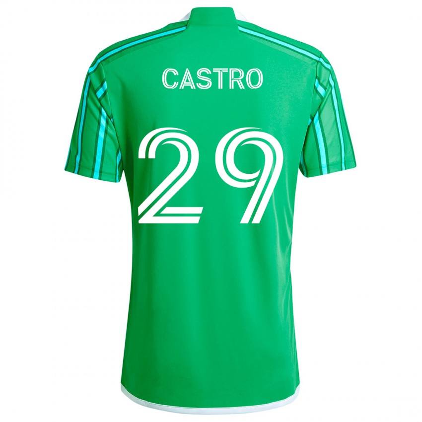 Niño Camiseta Jacob Castro #29 Verde Blanco 1ª Equipación 2024/25 La Camisa México