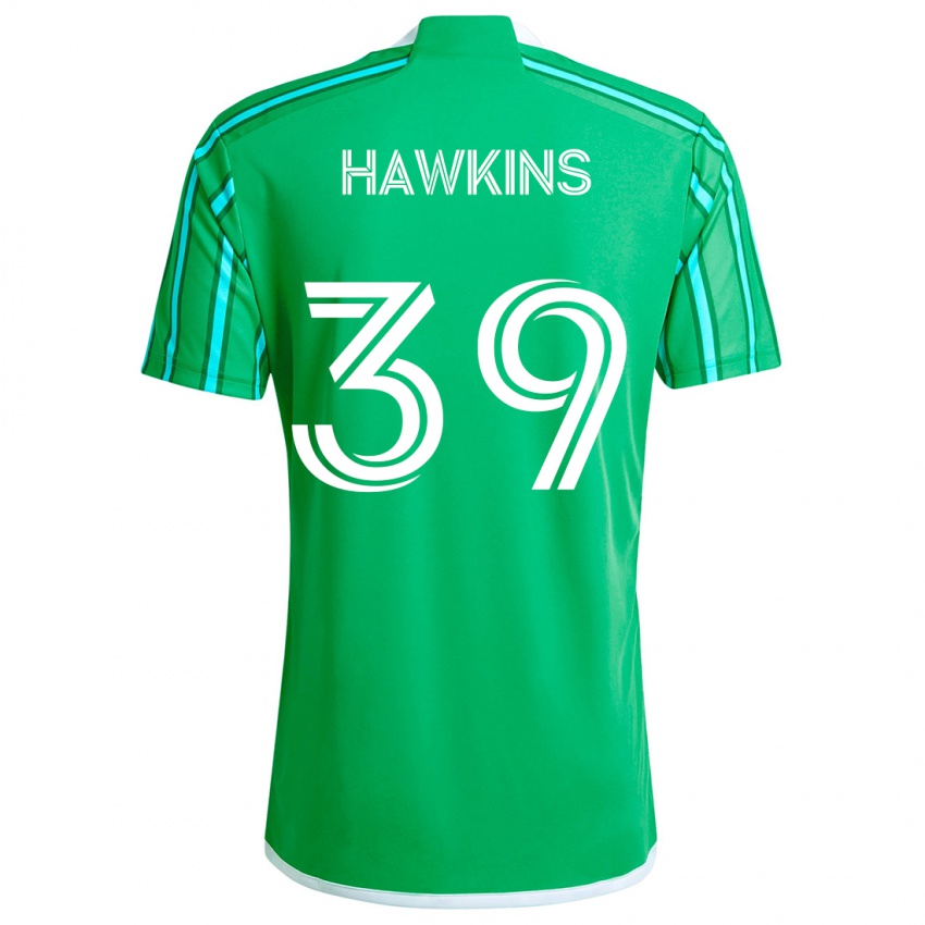 Niño Camiseta Stuart Hawkins #39 Verde Blanco 1ª Equipación 2024/25 La Camisa México