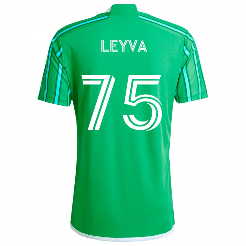 Niño Camiseta Danny Leyva #75 Verde Blanco 1ª Equipación 2024/25 La Camisa México