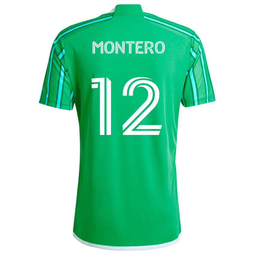 Niño Camiseta Fredy Montero #12 Verde Blanco 1ª Equipación 2024/25 La Camisa México