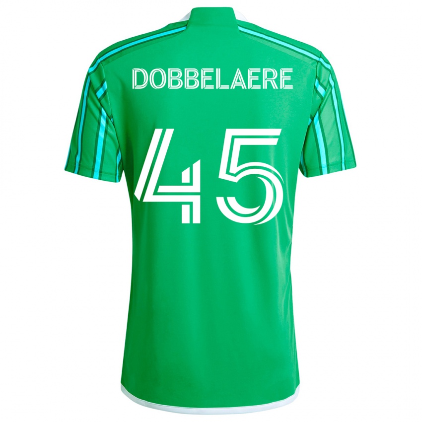 Niño Camiseta Ethan Dobbelaere #45 Verde Blanco 1ª Equipación 2024/25 La Camisa México