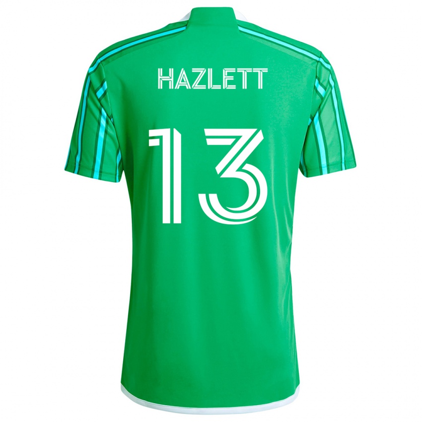 Niño Camiseta Kimberly Hazlett #13 Verde Blanco 1ª Equipación 2024/25 La Camisa México