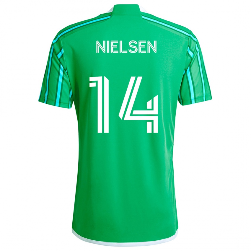 Niño Camiseta Taylor Nielsen #14 Verde Blanco 1ª Equipación 2024/25 La Camisa México