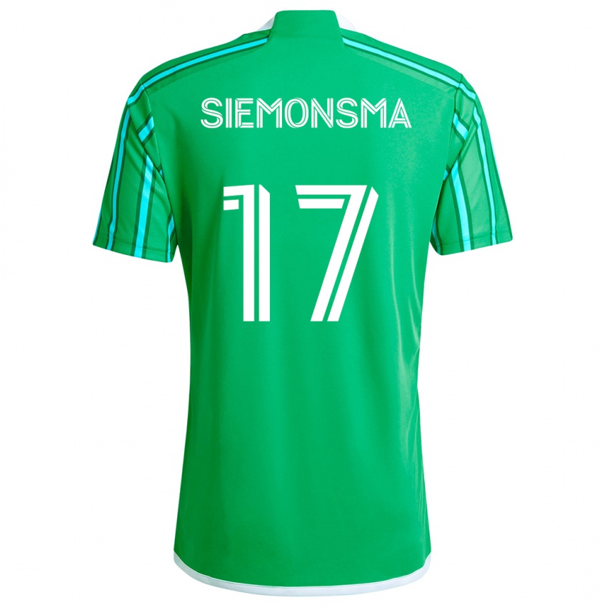 Niño Camiseta Sianna Siemonsma #17 Verde Blanco 1ª Equipación 2024/25 La Camisa México