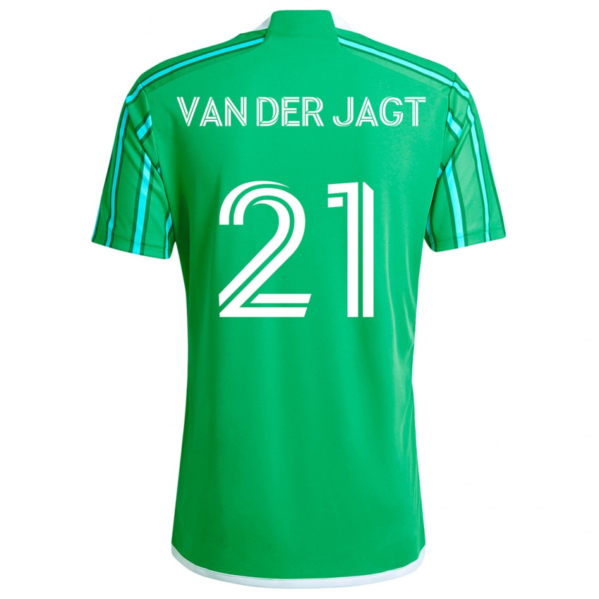 Niño Camiseta Olivia Van Der Jagt #21 Verde Blanco 1ª Equipación 2024/25 La Camisa México