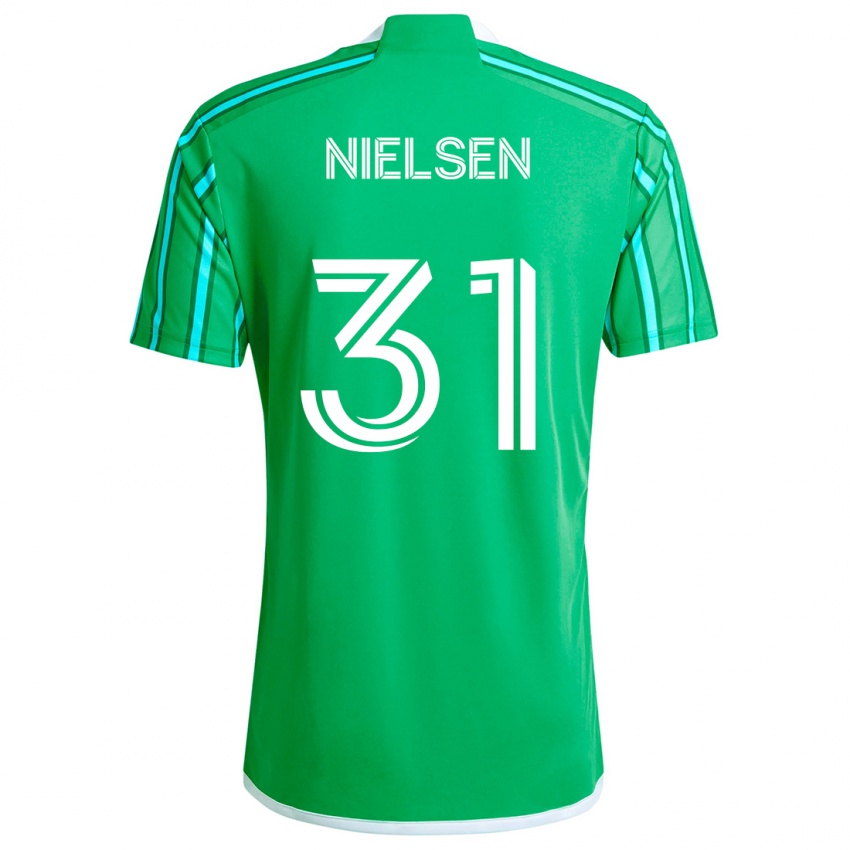 Niño Camiseta Madeline Nielsen #31 Verde Blanco 1ª Equipación 2024/25 La Camisa México