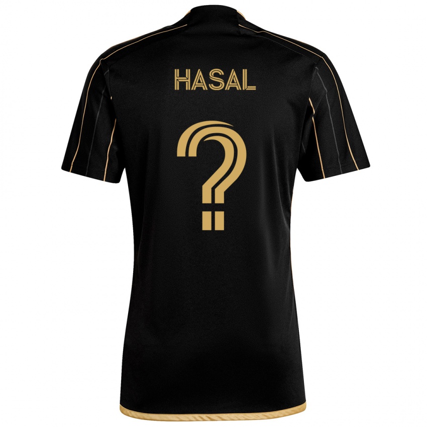 Niño Camiseta Thomas Hasal #0 Oro Negro 1ª Equipación 2024/25 La Camisa México