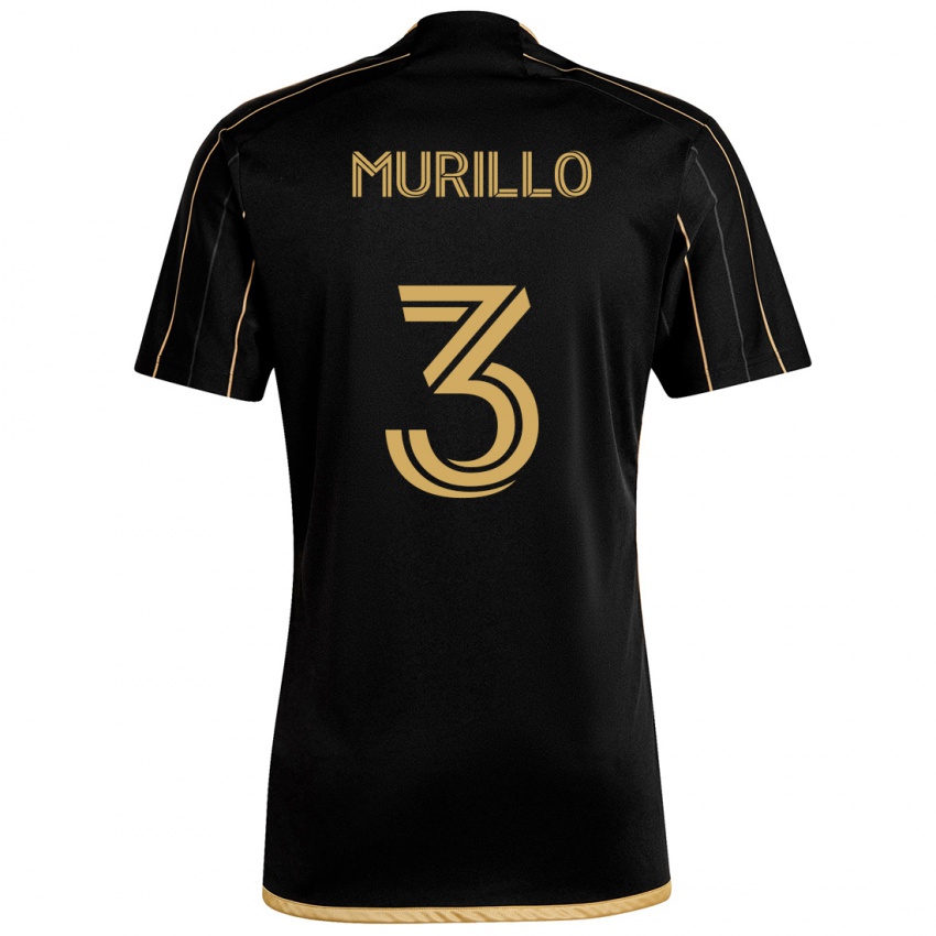 Niño Camiseta Jesús Murillo #3 Oro Negro 1ª Equipación 2024/25 La Camisa México