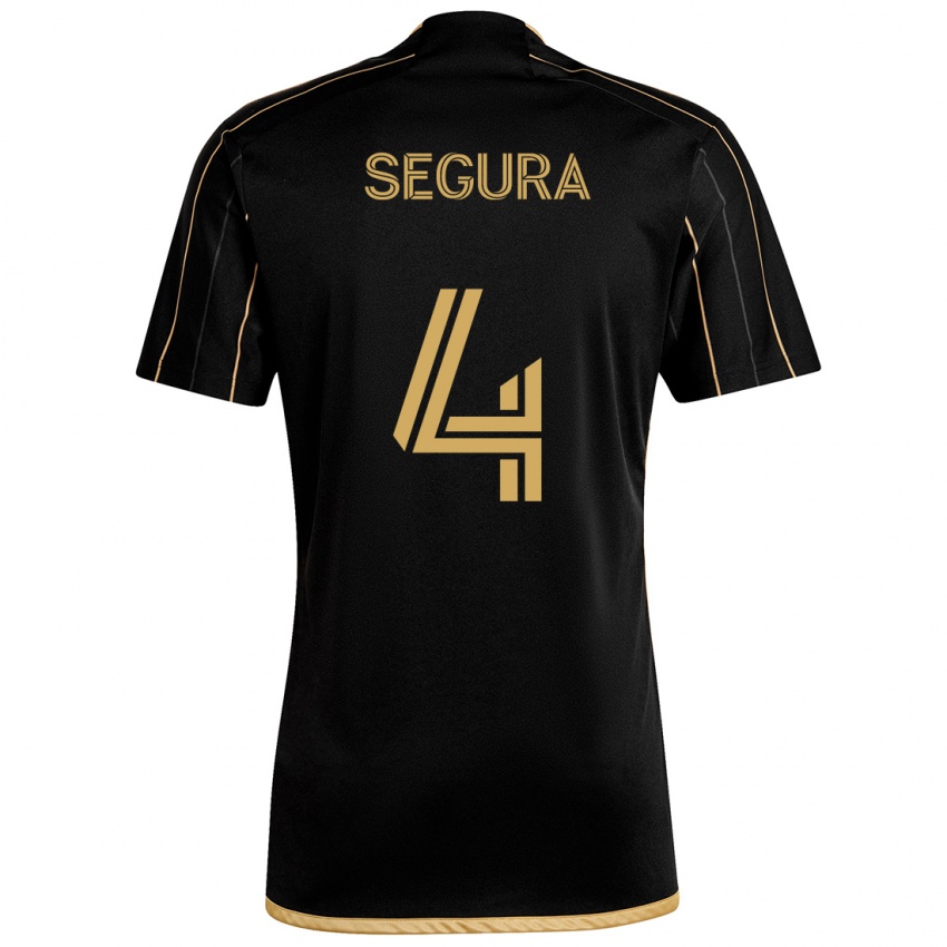 Niño Camiseta Eddie Segura #4 Oro Negro 1ª Equipación 2024/25 La Camisa México