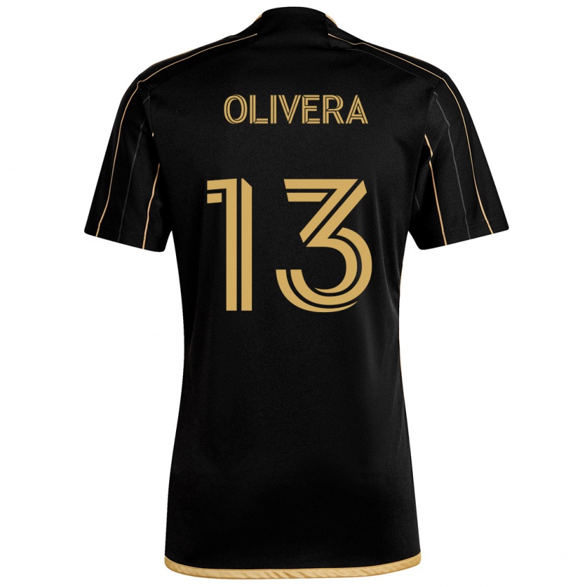 Niño Camiseta Cristian Olivera #13 Oro Negro 1ª Equipación 2024/25 La Camisa México