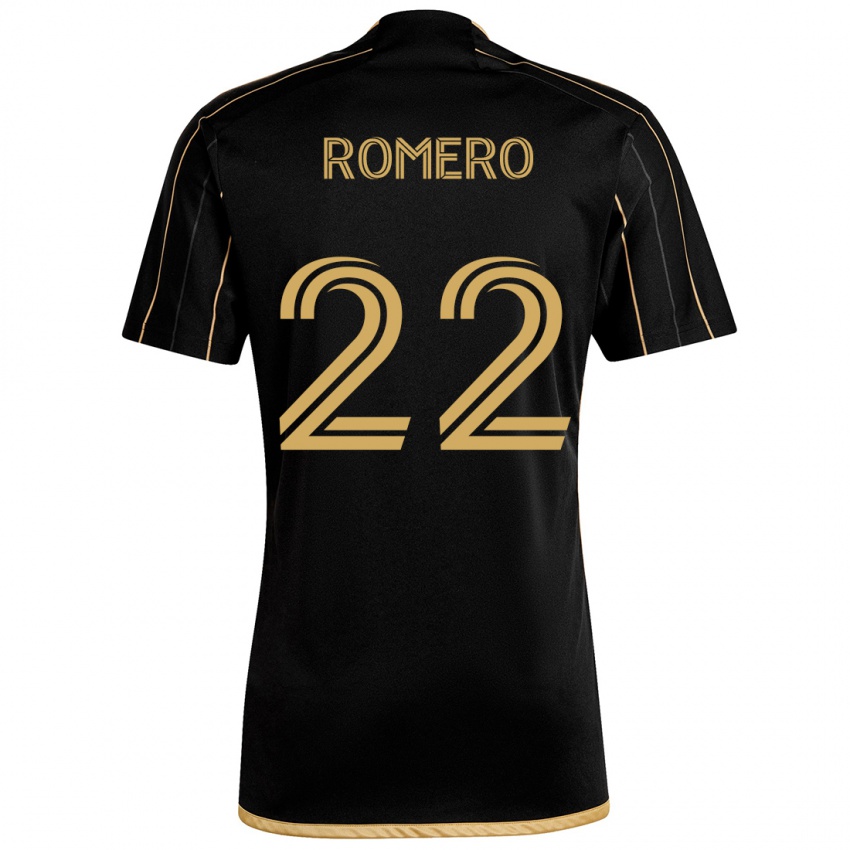 Niño Camiseta Abraham Romero #22 Oro Negro 1ª Equipación 2024/25 La Camisa México