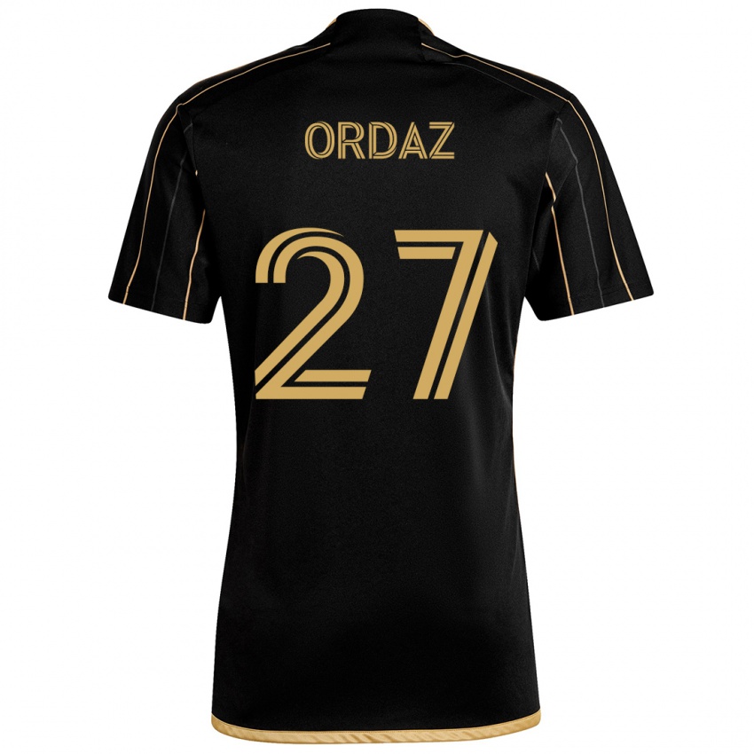 Niño Camiseta Nathan Ordaz #27 Oro Negro 1ª Equipación 2024/25 La Camisa México