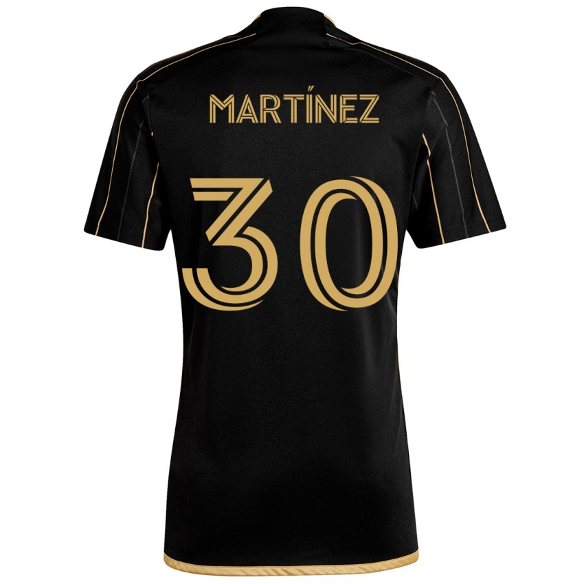 Niño Camiseta David Martínez #30 Oro Negro 1ª Equipación 2024/25 La Camisa México