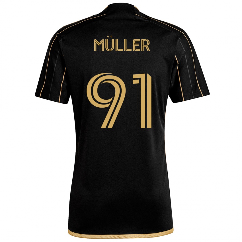 Niño Camiseta Luis Müller #91 Oro Negro 1ª Equipación 2024/25 La Camisa México