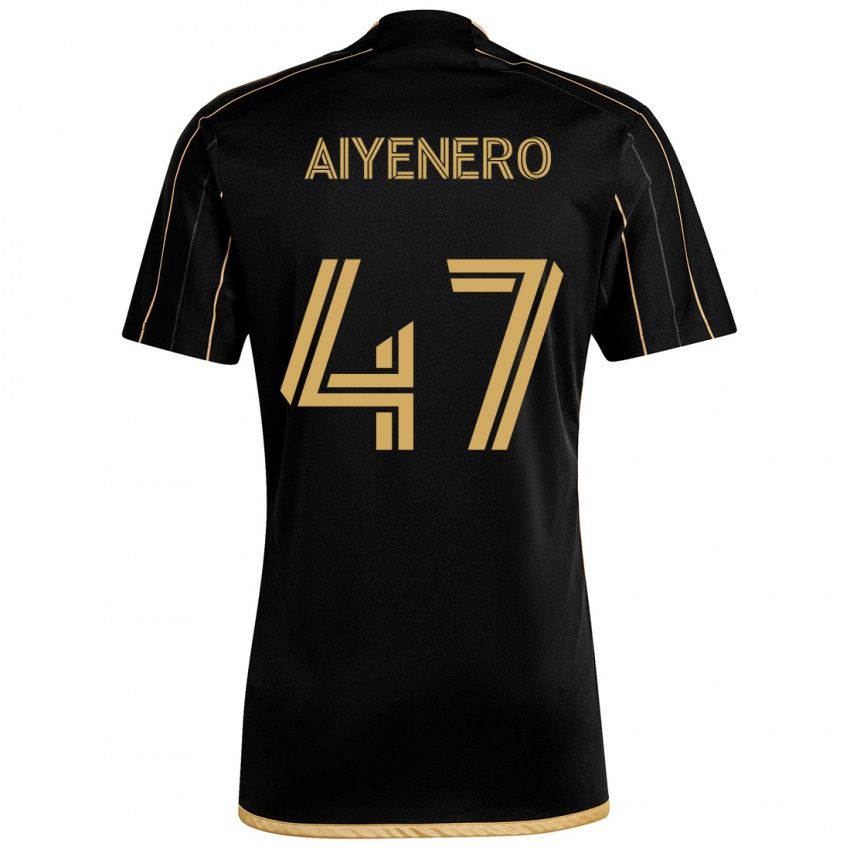 Niño Camiseta Marius Aiyenero #47 Oro Negro 1ª Equipación 2024/25 La Camisa México