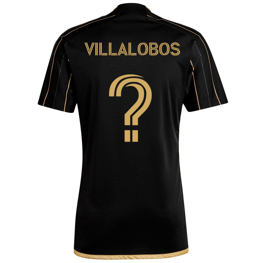 Niño Camiseta Kristian Villalobos #0 Oro Negro 1ª Equipación 2024/25 La Camisa México