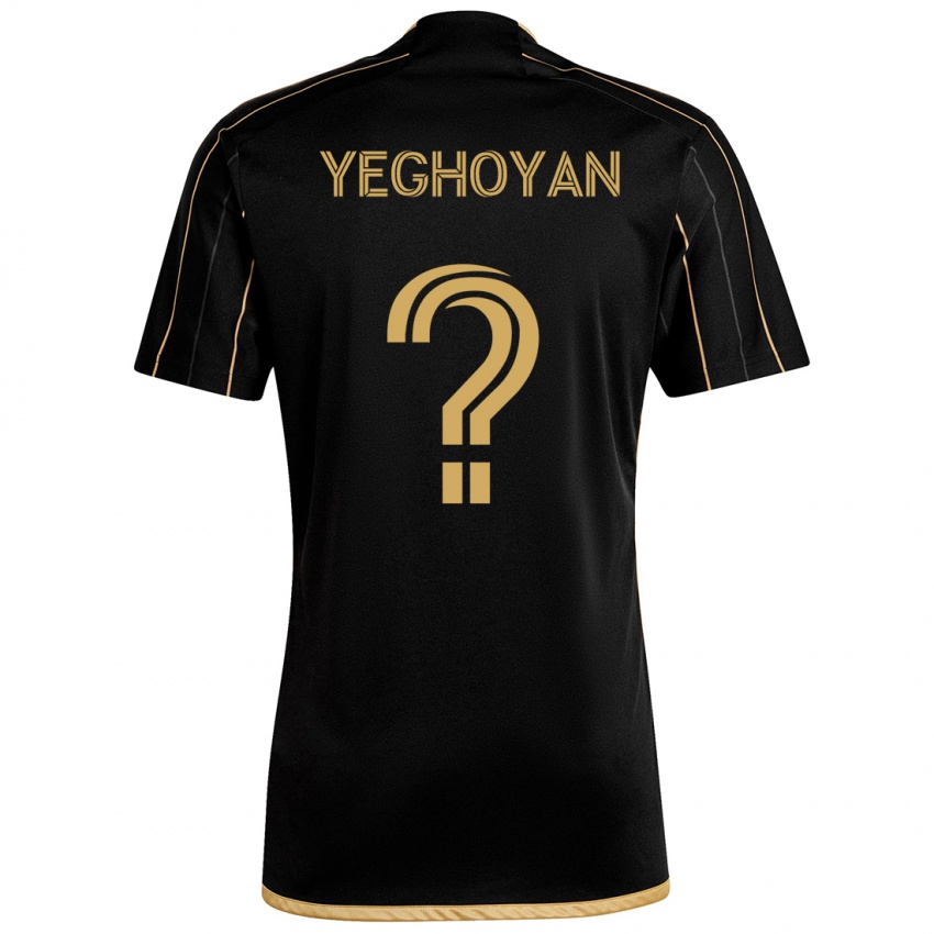 Niño Camiseta David Yeghoyan #0 Oro Negro 1ª Equipación 2024/25 La Camisa México