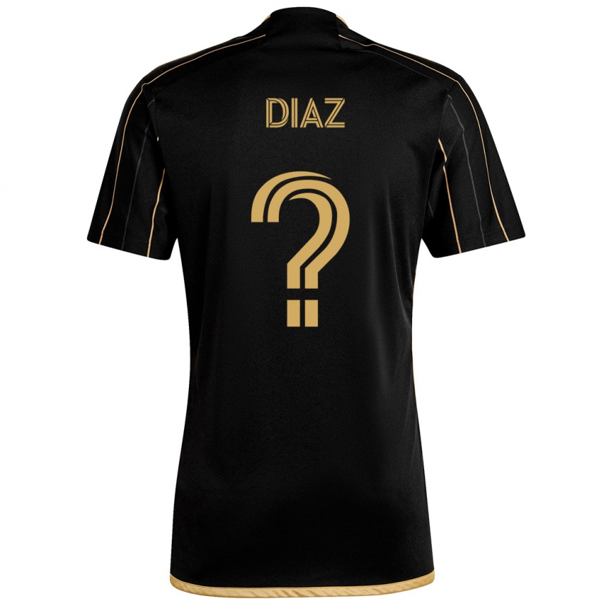 Niño Camiseta Christian Díaz #0 Oro Negro 1ª Equipación 2024/25 La Camisa México