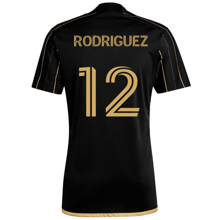 Niño Camiseta Jeremi Rodríguez #12 Oro Negro 1ª Equipación 2024/25 La Camisa México