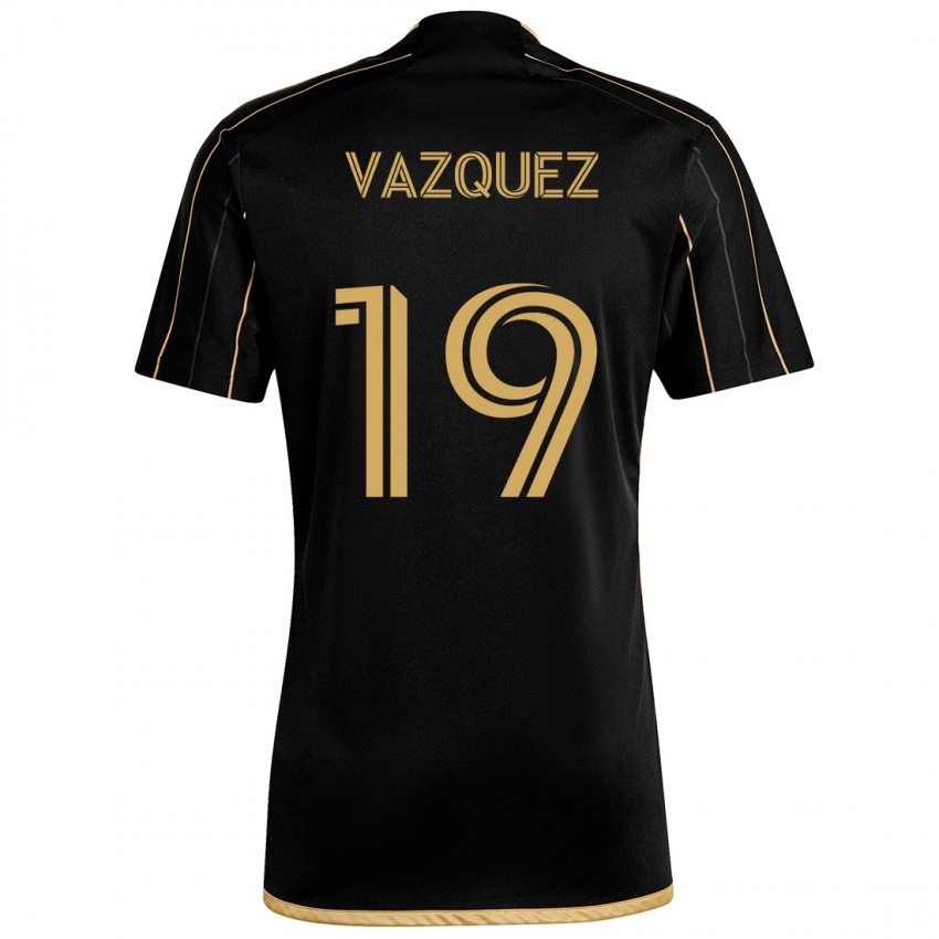 Niño Camiseta Favian Vazquez #19 Oro Negro 1ª Equipación 2024/25 La Camisa México