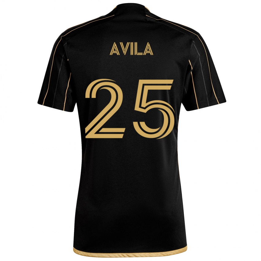 Niño Camiseta Armando Avila #25 Oro Negro 1ª Equipación 2024/25 La Camisa México