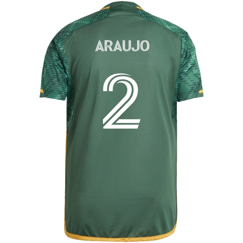 Niño Camiseta Miguel Araujo #2 Verde Naranja 1ª Equipación 2024/25 La Camisa México