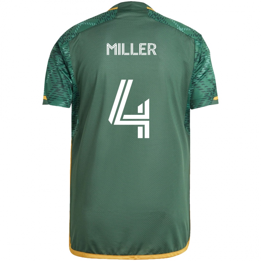 Niño Camiseta Kamal Miller #4 Verde Naranja 1ª Equipación 2024/25 La Camisa México