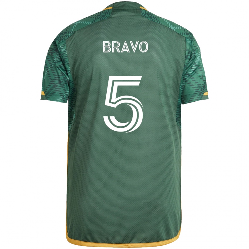 Niño Camiseta Claudio Bravo #5 Verde Naranja 1ª Equipación 2024/25 La Camisa México