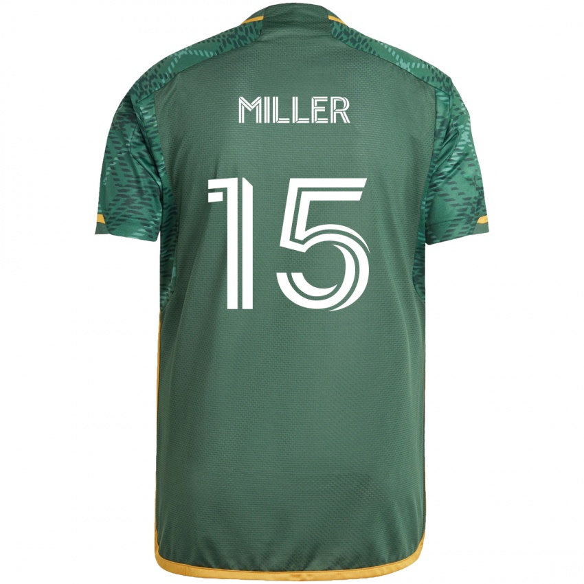 Niño Camiseta Eric Miller #15 Verde Naranja 1ª Equipación 2024/25 La Camisa México