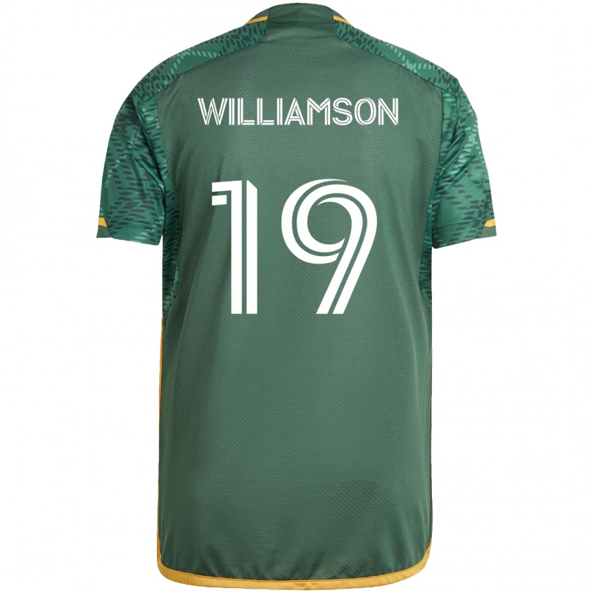 Niño Camiseta Eryk Williamson #19 Verde Naranja 1ª Equipación 2024/25 La Camisa México