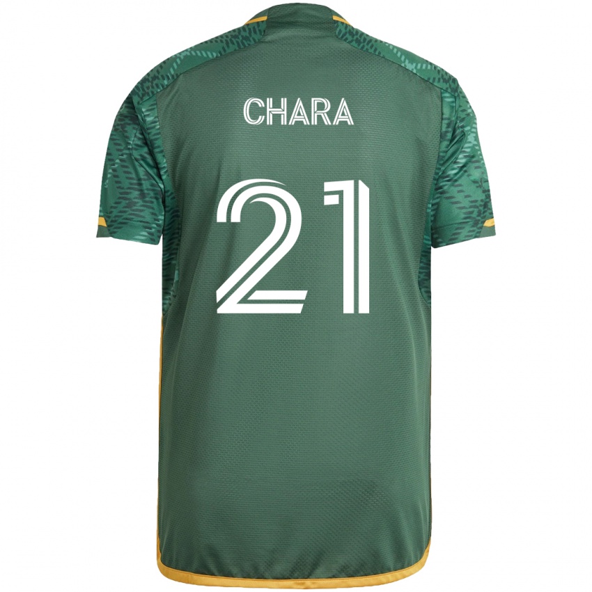 Niño Camiseta Diego Chará #21 Verde Naranja 1ª Equipación 2024/25 La Camisa México