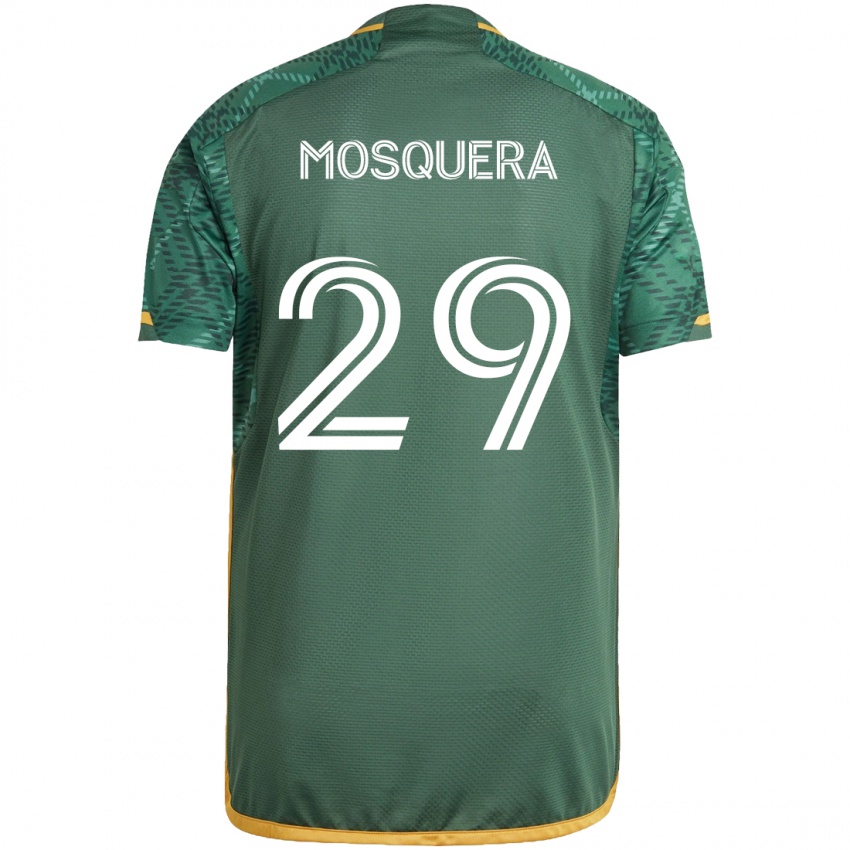 Niño Camiseta Juan David Mosquera #29 Verde Naranja 1ª Equipación 2024/25 La Camisa México