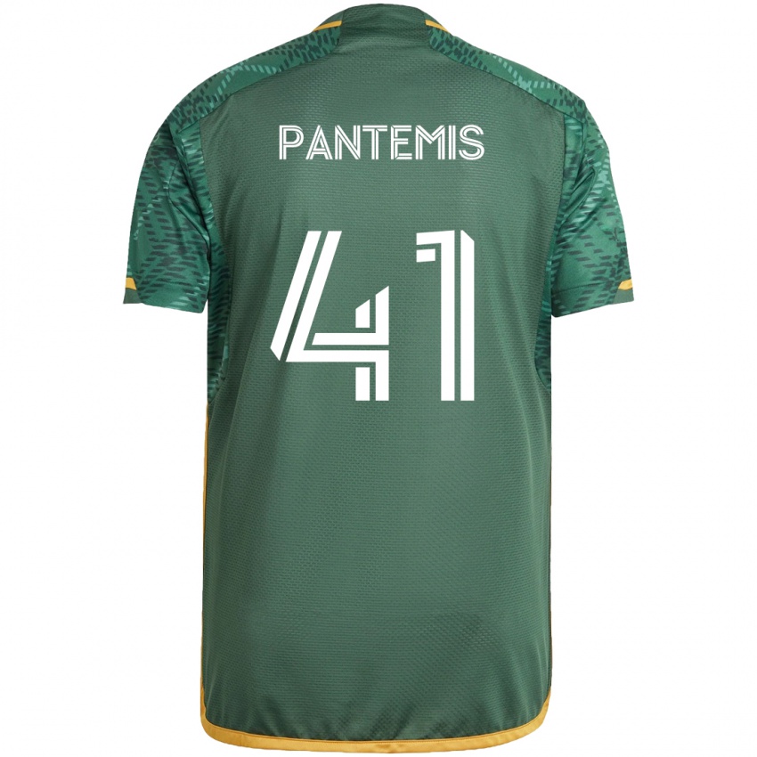 Niño Camiseta James Pantemis #41 Verde Naranja 1ª Equipación 2024/25 La Camisa México