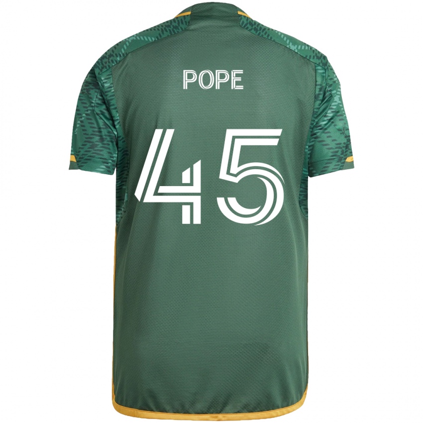 Niño Camiseta Blake Pope #45 Verde Naranja 1ª Equipación 2024/25 La Camisa México