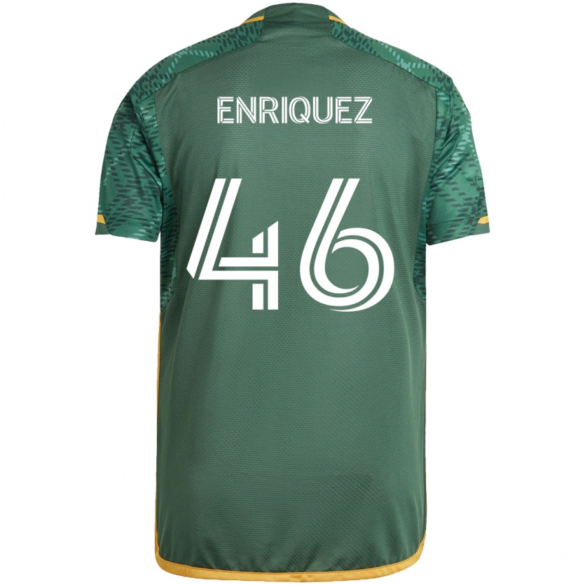 Niño Camiseta Victor Enriquez #46 Verde Naranja 1ª Equipación 2024/25 La Camisa México