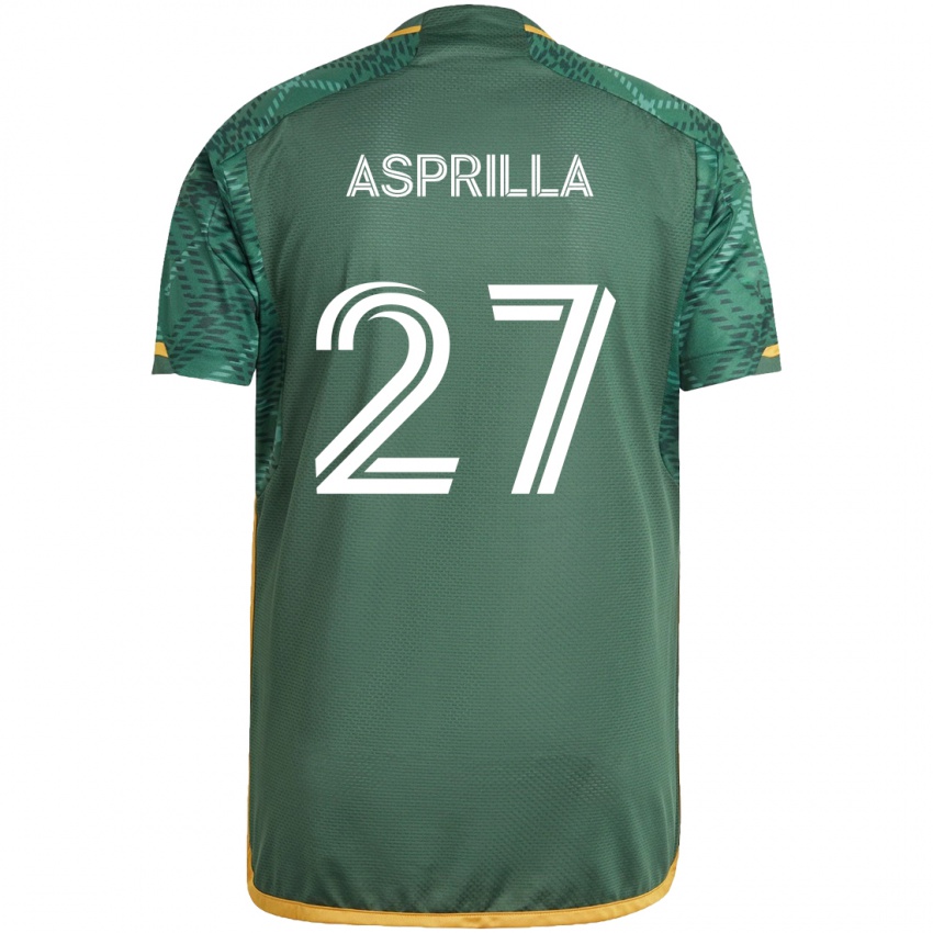 Niño Camiseta Dairon Asprilla #27 Verde Naranja 1ª Equipación 2024/25 La Camisa México