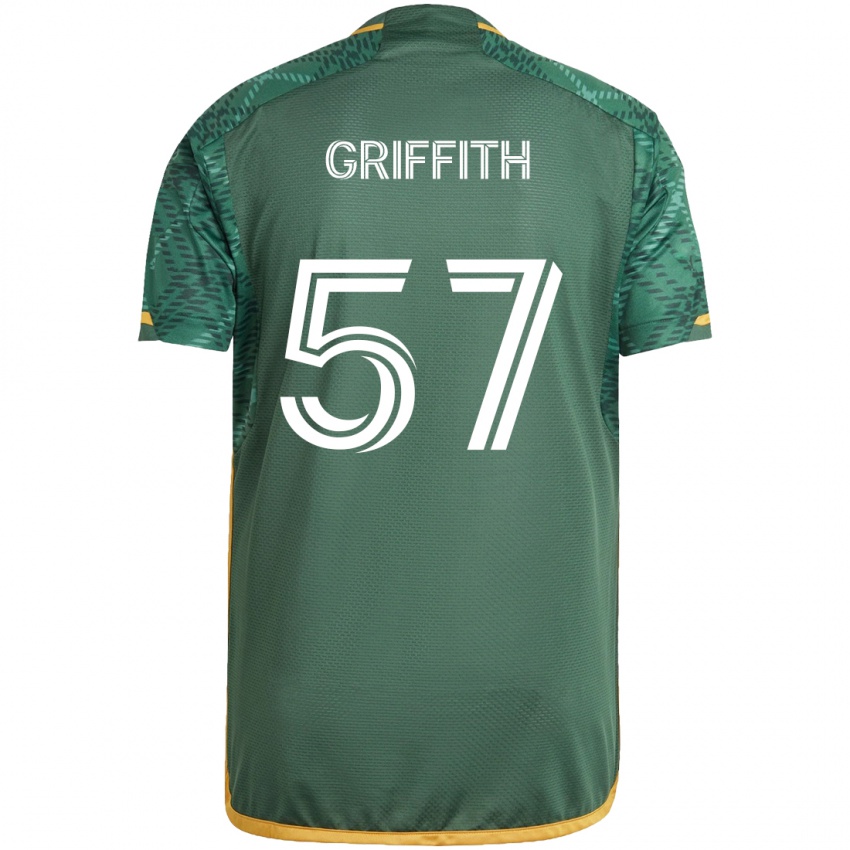 Niño Camiseta Víctor Griffith #57 Verde Naranja 1ª Equipación 2024/25 La Camisa México