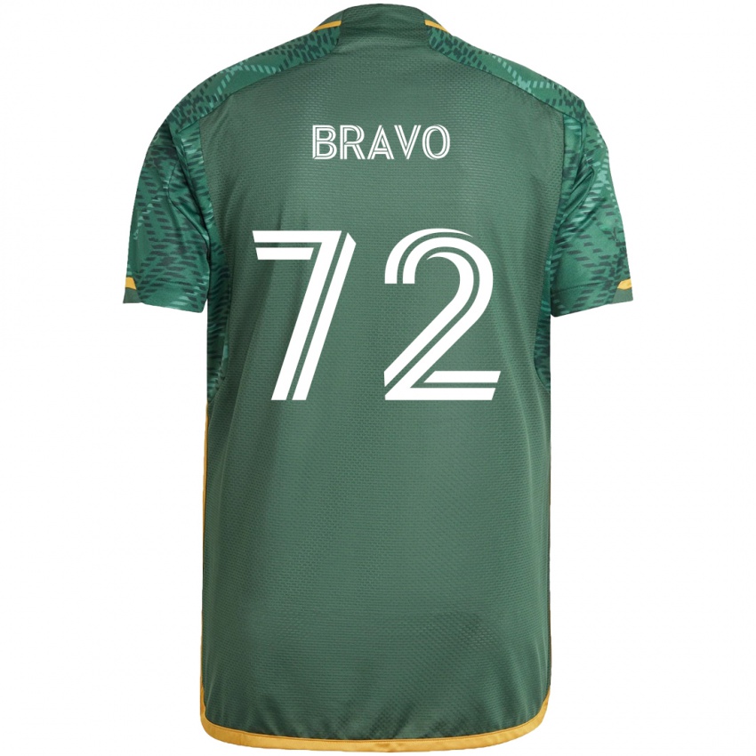 Niño Camiseta Julian Bravo #72 Verde Naranja 1ª Equipación 2024/25 La Camisa México