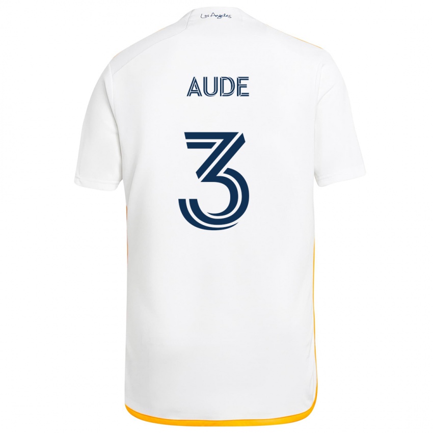 Niño Camiseta Julián Aude #3 Blanco Amarillo 1ª Equipación 2024/25 La Camisa México