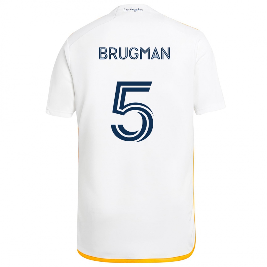 Niño Camiseta Gastón Brugman #5 Blanco Amarillo 1ª Equipación 2024/25 La Camisa México