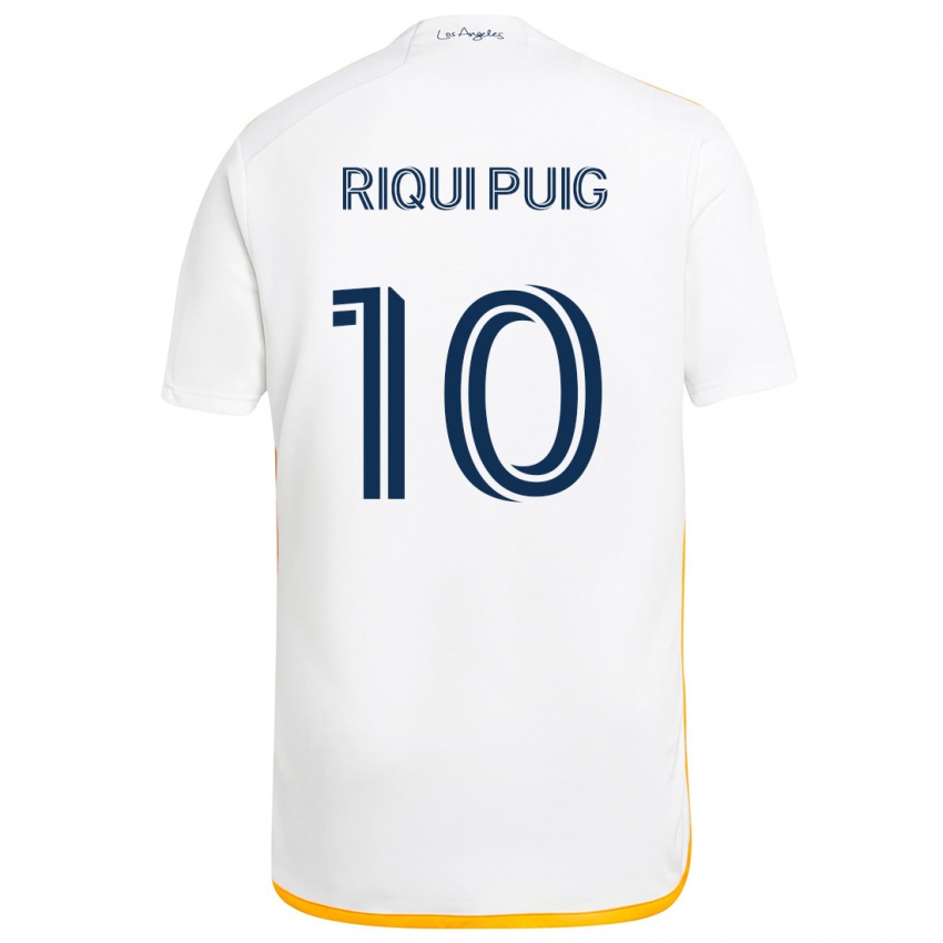 Niño Camiseta Riqui Puig #10 Blanco Amarillo 1ª Equipación 2024/25 La Camisa México